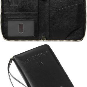 LEEXTON Leather RFID Blocking Passport Holder Travel Wallet, Passport Cover/Travel Wallet for Women/Men with