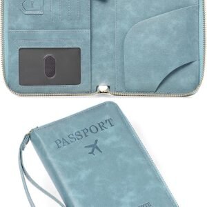 LEEXTON Leather RFID Blocking Passport Holder Travel Wallet, Passport Cover/Travel Wallet for Women/Men with