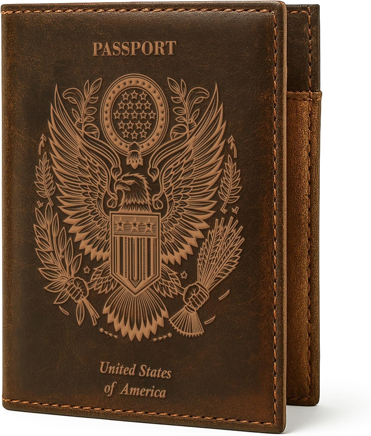 LEATHER VILLAGE Leather Passport Holder Cover – Travel Wallet with Card Slots, Vintage Passport Case for Men & Women – Cute Organizer for Travel Accessories & Documents - Distressed Brown - Image 6