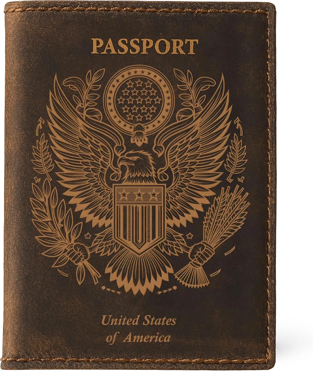 LEATHER VILLAGE Leather Passport Holder Cover – Travel Wallet with Card Slots, Vintage Passport Case for Men & Women – Cute Organizer for Travel Accessories & Documents - Distressed Brown